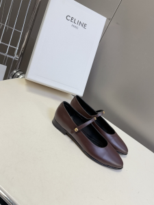 Celine City Mary Janes Ballet Flat Shoes Burgundy Glossy Calfskin Leather Celine City Mary Janes Ballet Flat Shoes Burgundy Glossy Calfskin Leather