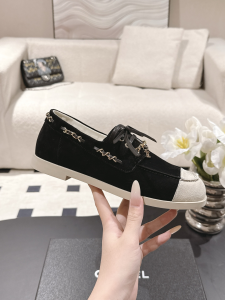 Chanel CC Lace Up moccasins Shoes Black Light Gray Suede Calfskin Leather Chanel CC Lace Up moccasins Shoes Black Light Gray Suede Calfskin Leather