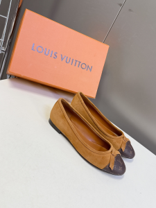 Louis Vuitton Nina Bow Ballet Flat Shoes Monogram Canvas and Light Blue Brown Suede Leather Louis Vuitton Nina Bow Ballet Flat Shoes Monogram Canvas and Light Blue Brown Suede Leather