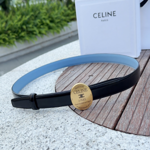 Celine Maison Celine Buckle Belt with Collar Stud Black Blue Leather 25CM Celine Maison Celine Buckle Belt with Collar Stud Black Blue Leather 25CM
