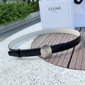 Celine Maison Celine Buckle Belt with Collar Stud Black White Leather 25CM Celine Maison Celine Buckle Belt with Collar Stud Black White Leather 25CM