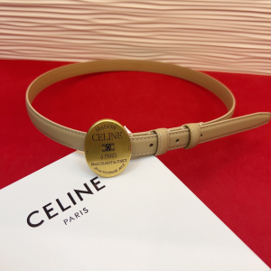 Celine Maison Celine Buckle Thin Belt with Collar Stud Beige Leather Celine Maison Celine Buckle Thin Belt with Collar Stud Beige Leather