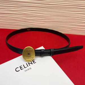 Celine Maison Celine Buckle Thin Belt with Collar Stud Black Leather Celine Maison Celine Buckle Thin Belt with Collar Stud Black Leather