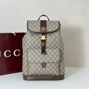 Gucci Ophidia Small Backpack Bag Beige Dark Brown GG Monogram Fabric Gucci Ophidia Small Backpack Bag Beige Dark Brown GG Monogram Fabric
