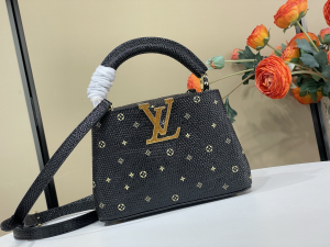 Louis Vuitton Black Lizard Capucines Mini Tote Shoulder Bag Louis Vuitton Black Lizard Capucines Mini Tote Shoulder Bag