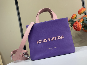Louis Vuitton Shopper Tote PM Bag Purple Cowhide Leather Louis Vuitton Shopper Tote PM Bag Purple Cowhide Leather