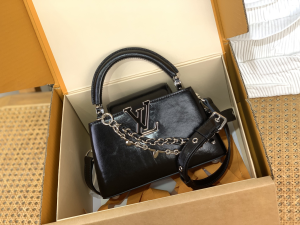 Louis Vuitton Vip Capucines East West Mini Tote Shoulder Bag Black Cowhide Leather Louis Vuitton Vip Capucines East West Mini Tote Shoulder Bag Black Cowhide Leather