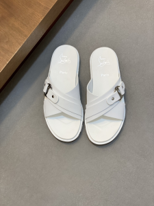 Christian Louboutin Her In Roma Criss Cross White Leather Sandals Christian Louboutin Her In Roma Criss Cross White Leather Sandals