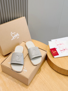 Christian Louboutin Varsicool Leather Slides Sandals Shoes Off White Christian Louboutin Varsicool Leather Slides Sandals Shoes Off White