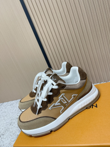 Louis Vuitton LV Classic Sneakers Shoes Beige Nubuck Calf Leather Louis Vuitton LV Classic Sneakers Shoes Beige Nubuck Calf Leather