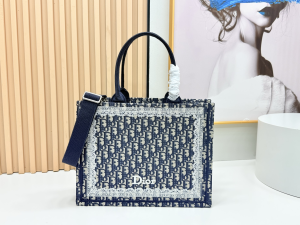 Dior Medium Dior Book Tote Bag Blue Dior Oblique Embroidery and White Lace Dior Medium Dior Book Tote Bag Blue Dior Oblique Embroidery and White Lace