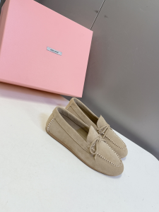 Miu Miu Classic Bow Light Gray Suede Leather Loafers Miu Miu Classic Bow Light Gray Suede Leather Loafers