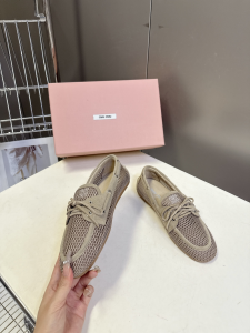 Miu Miu Gray Fishnet Mesh Boat Loafers Shoes Miu Miu Gray Fishnet Mesh Boat Loafers Shoes