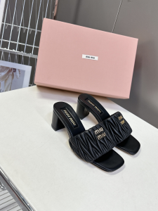Miu Miu Logo Matelasse Nappa Leather Heeled Slides Sandals Shoes Black Miu Miu Logo Matelasse Nappa Leather Heeled Slides Sandals Shoes Black