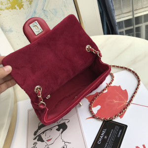 Luxury Womens Handbags Chanel Mini Velvet Flap Bag 20x13x7CM A118PP750 AA138864