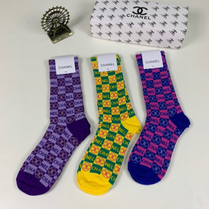 Chanel CC Logo Cotton Socks 