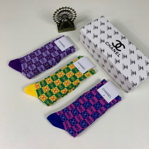 Luxury Womens Socks Chanel CC Logo Cotton Socks A144PP55 AA138939