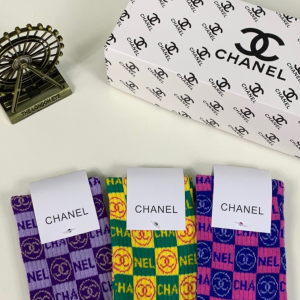 Luxury Womens Socks Chanel CC Logo Cotton Socks A144PP55 AA138939