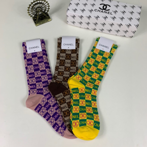 Luxury Womens Socks Chanel CC Logo Cotton Socks A144PP55 AA138940