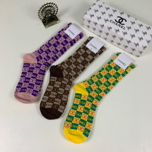 Luxury Womens Socks Chanel CC Logo Cotton Socks A144PP55 AA138940