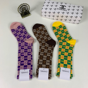 Luxury Womens Socks Chanel CC Logo Cotton Socks A144PP55 AA138940