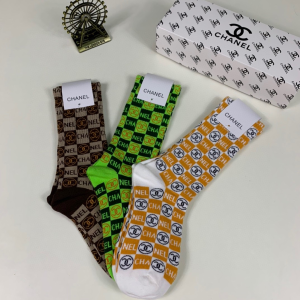 Luxury Womens Socks Chanel CC Logo Cotton Socks A144PP55 AA138941