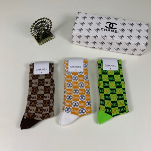 Luxury Womens Socks Chanel CC Logo Cotton Socks A144PP55 AA138941