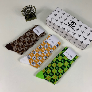 Luxury Womens Socks Chanel CC Logo Cotton Socks A144PP55 AA138941