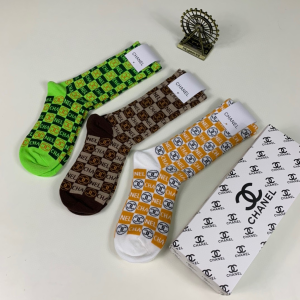 Luxury Womens Socks Chanel CC Logo Cotton Socks A144PP55 AA138941