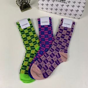 Luxury Womens Socks Chanel CC Logo Cotton Socks A144PP55 AA138942