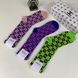 Luxury Womens Socks Chanel CC Logo Cotton Socks A144PP55 AA138942