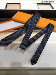 Luxury Mens Ties Louis Vuitton Monogram Classic Silk Tie Blue A151PP140 AA145445
