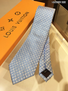 Louis Vuitton Monogram Classic Silk Tie Sky Blue 