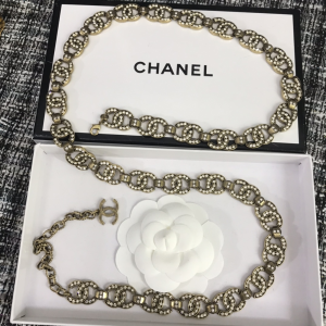 Chanel Multi Crystals CC Logo Link Chain Belt 
