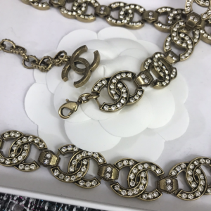 Luxury Womens Belts Chanel Multi Crystals CC Logo Link Chain Belt A152PP300 AA145501