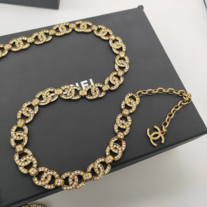 Luxury Womens Belts Chanel Multi Crystals CC Logo Link Chain Belt A152PP300 AA145501
