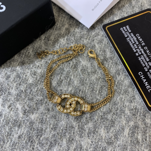 Chanel Crystals CC Logo Chain Bracelet 