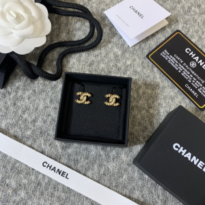 Luxury Womens Jewelry Chanel Crystals CC Logo Earrings A152PP100 AA145488