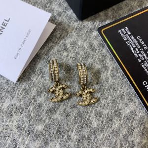 Luxury Womens Jewelry Chanel Crystals CC Logo Earrings A152PP120 AA145489