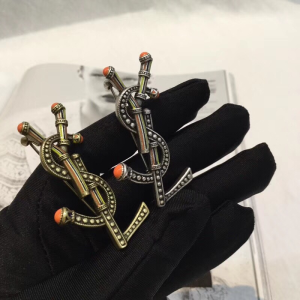 Saint Laurent YSL Logo Brooch 