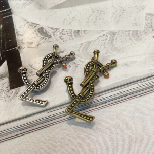 Luxury Womens Jewelry Saint Laurent YSL Logo Brooch A152PP120 AA145500