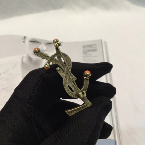 Luxury Womens Jewelry Saint Laurent YSL Logo Brooch A152PP120 AA145500