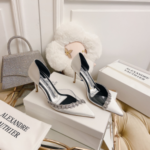 Alexandre Vauthier Ane Crystal Embellished Satin and PVC Pumps 85MM Alexandre Vauthier Ane Crystal Embellished Satin and PVC Pumps 85MM