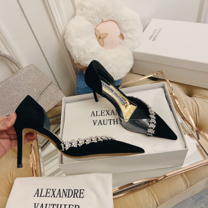 Alexandre Vauthier Ane Crystal Embellished Suede and PVC Pumps 85MM Alexandre Vauthier Ane Crystal Embellished Suede and PVC Pumps 85MM