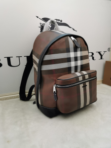 Burberry Check E Canvas Backpack Bag