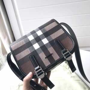 Burberry Check E Canvas Messenger Bag