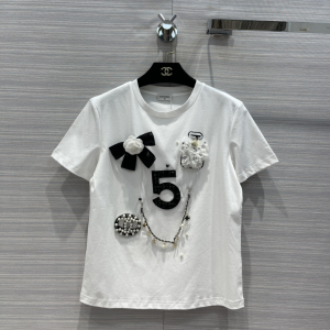 Chanel Coco No5 White Cotton T Shirt 