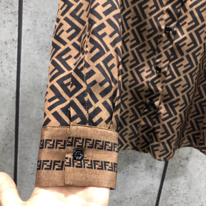 Luxury Womens Clothing Fendi FF Jacquard Silk Shirt SMLXL A198PP380 AA145646