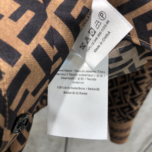 Luxury Womens Clothing Fendi FF Jacquard Silk Shirt SMLXL A198PP380 AA145646