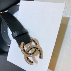Luxury Womens Belts Chanel Crystals CC Logo Leather Belt 30MM A28PP240 AA145701